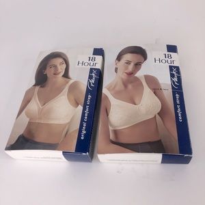 2000 VTG Playtex Size 40B 18 Hour Wireless Bra’s Lot Of 2 Beige Almond New